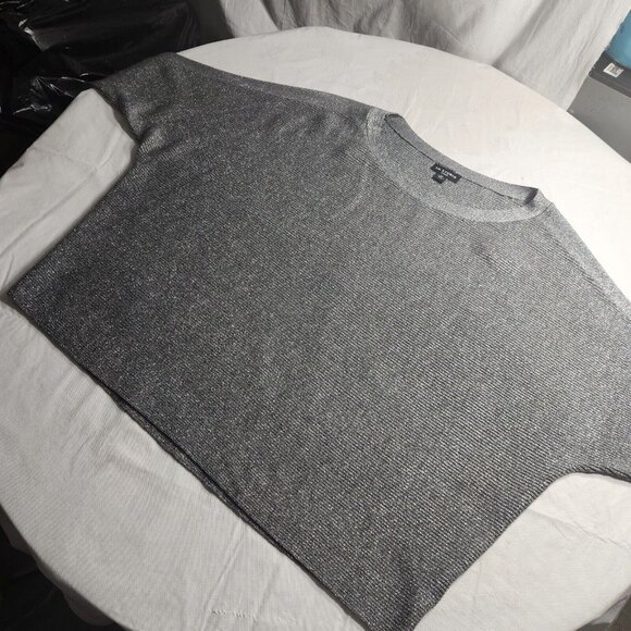 I.N.Studio Womens Size 3 X Silver top blouse plus  3/4 sleeve Crew Neck NWT --22 - Picture 5 of 10